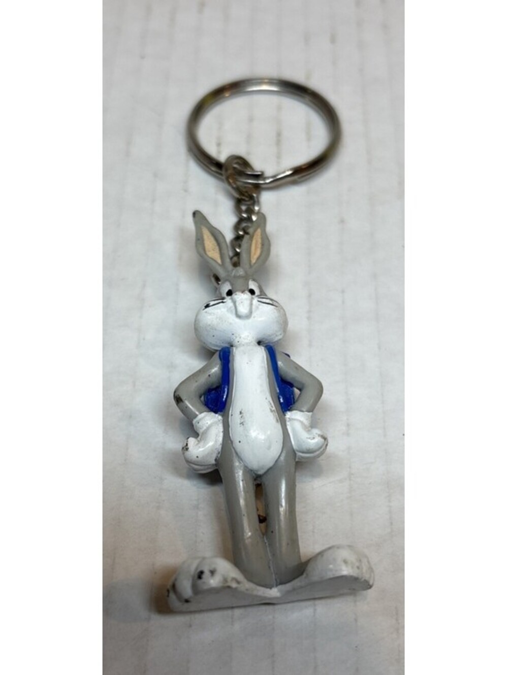 VTG 1990s Keychain School Bugs Bunny Looney Tunes Warner Bros Bag Charm PVC